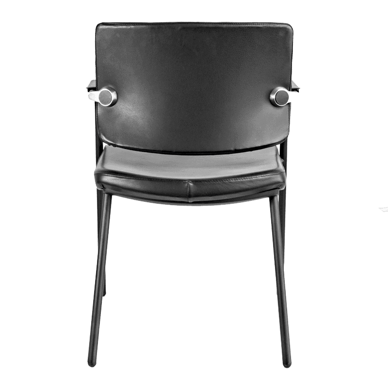 Silla de visita Cool RE-781P-N/00 de 4 puntos con asiento en piel y estructura negra