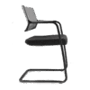 Silla de visita Cool RE-790/N con respaldo en polipropileno, asiento en tela y base trineo