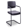Silla de Visita Cool Respaldo en Polipropileno y Asiento en Piel, Estructura Negra - Thumbnail Image 2