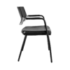 Silla de visita Cool 2324 de 4 puntos con asiento en piel, respaldo en polipropileno y estructura negra