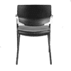 Silla de visita Cool 2324 de 4 puntos con asiento en piel, respaldo en polipropileno y estructura negra