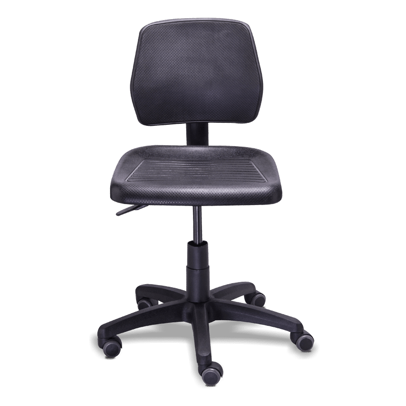Silla industrial de poliuretano RI-100 con base de 5 puntas y rodajas para piso duro