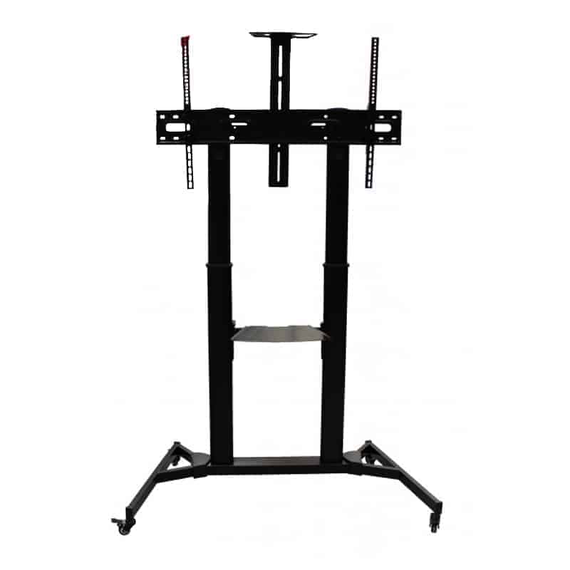 Soporte Redleaf de piso con ruedas para pantallas de 60 a 100 pulgadas con rack para DVD y cámara