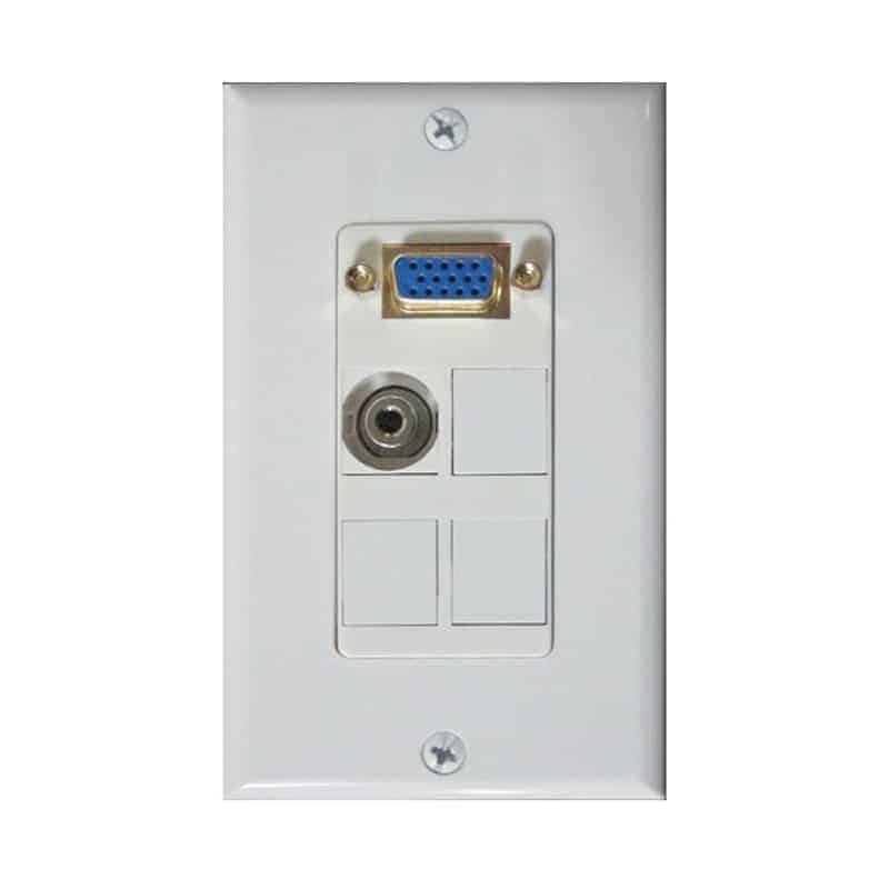Wall plate con conectores Redleaf RLWP03 con VGA, audio y 3 ciegos