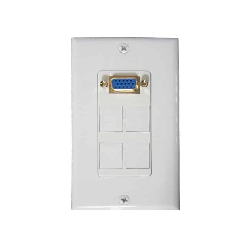Wall plate con conectores Redleaf RLWP04 con VGA y 4 ciegos