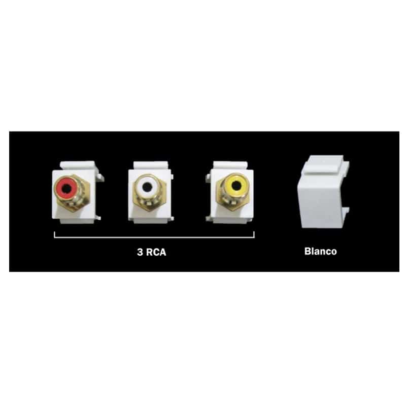 Wall plate con conectores Redleaf RLWP05 con VGA, 3 RCA y 1 ciego