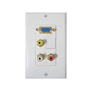 Wall plate con conectores Redleaf RLWP05 con VGA, 3 RCA y 1 ciego