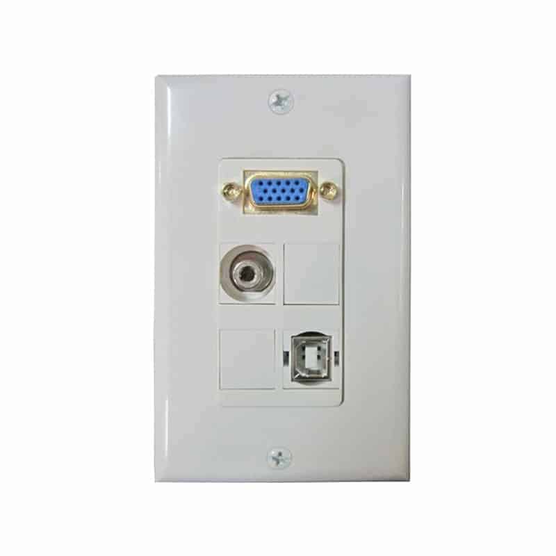 Wall plate con conectores Redleaf RLWP07 con VGA, USB y audio