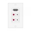 Wall plate Redleaf RLWP13 con VGA (fijo), 2 RCA de audio blanco y 2 RCA de audio rojo