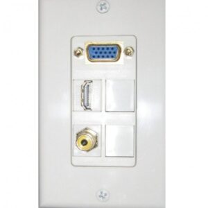 Wall plate Redleaf RLWP14 con VGA (fijo), 1 HDMI y 1 RCA de video