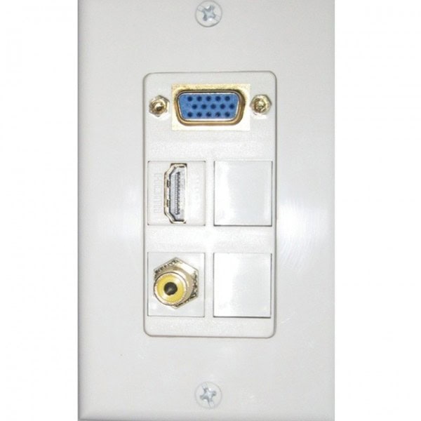 Wall plate Redleaf RLWP14 con VGA (fijo), 1 HDMI y 1 RCA de video