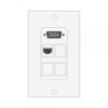 Wall plate Redleaf RLWP15 con VGA (fijo), 1 puerto de red y 3 módulos ciegos