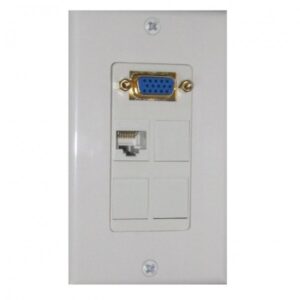 Wall plate Redleaf RLWP15 con VGA (fijo), 1 puerto de red y 3 módulos ciegos