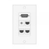 Wall plate Redleaf RLWP17 con VGA (fijo), 1 audio de 3.5 mm y 3 puertos de red