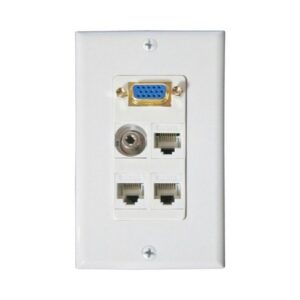Wall plate Redleaf RLWP17 con VGA (fijo), 1 audio de 3.5 mm y 3 puertos de red