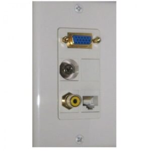 Wall plate Redleaf RLWP18 con VGA (fijo), 1 audio de 3.5 mm y 1 RCA de video