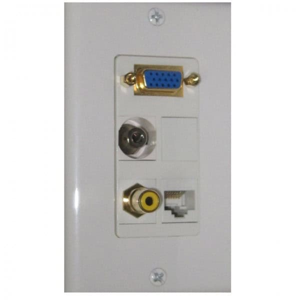 Wall plate Redleaf RLWP18 con VGA (fijo), 1 audio de 3.5 mm y 1 RCA de video