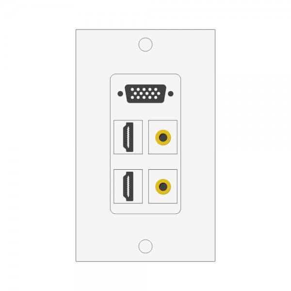 Wall plate Redleaf RLWP20 con VGA (fijo), 2 HDMI y 2 RCA de video