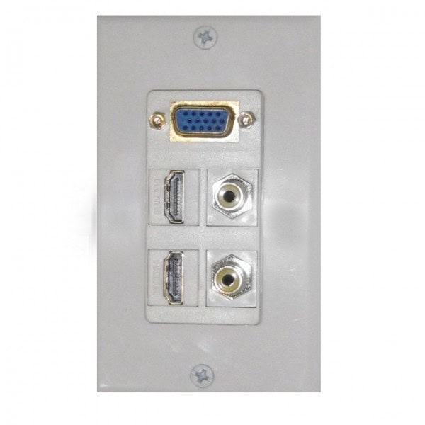 Wall plate Redleaf RLWP20 con VGA (fijo), 2 HDMI y 2 RCA de video