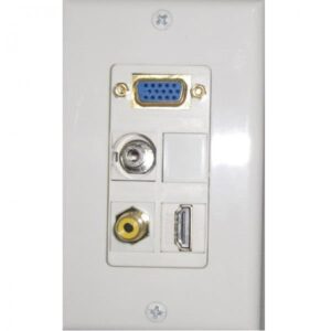 Wall plate Redleaf RLWP21 con VGA (fijo), 1 HDMI y 1 audio de 3.5 mm