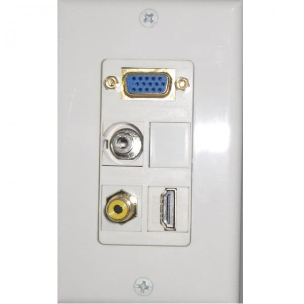 Wall plate Redleaf RLWP21 con VGA (fijo), 1 HDMI y 1 audio de 3.5 mm