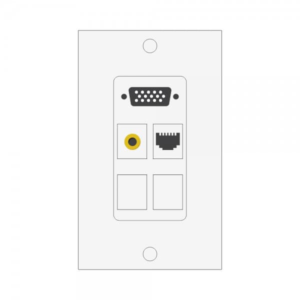 Wall plate Redleaf RLWP23 con VGA (fijo), 1 RCA de video y 1 puerto de red