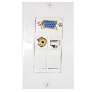 Wall plate Redleaf RLWP23 con VGA (fijo), 1 RCA de video y 1 puerto de red