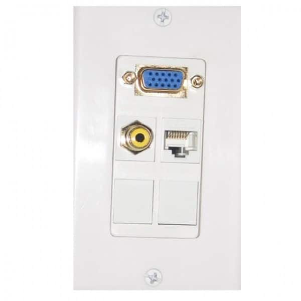 Wall plate Redleaf RLWP23 con VGA (fijo), 1 RCA de video y 1 puerto de red