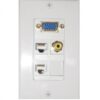 Wall plate Redleaf RLWP24 con VGA (fijo), 1 RCA de video y 2 puertos de red