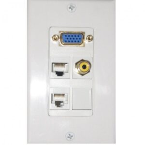 Wall plate Redleaf RLWP24 con VGA (fijo), 1 RCA de video y 2 puertos de red