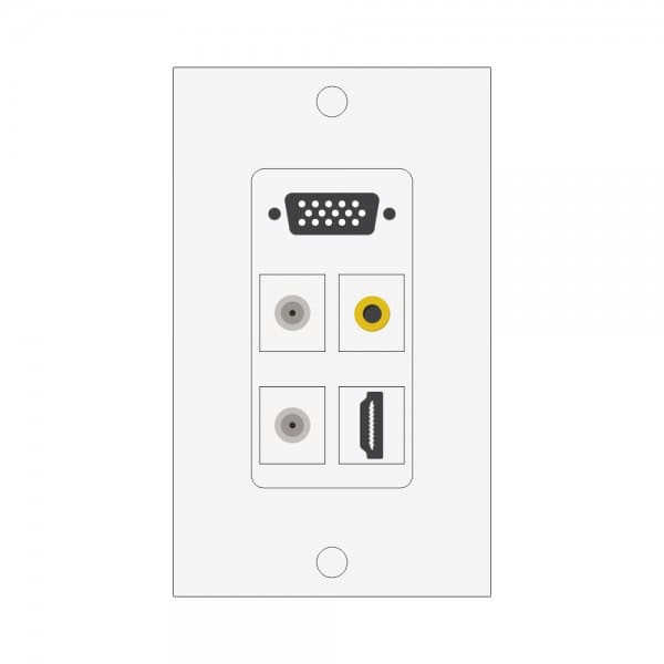 Wall plate Redleaf RLWP25 con VGA (fijo), 1 HDMI y 1 audio de 3.5 mm