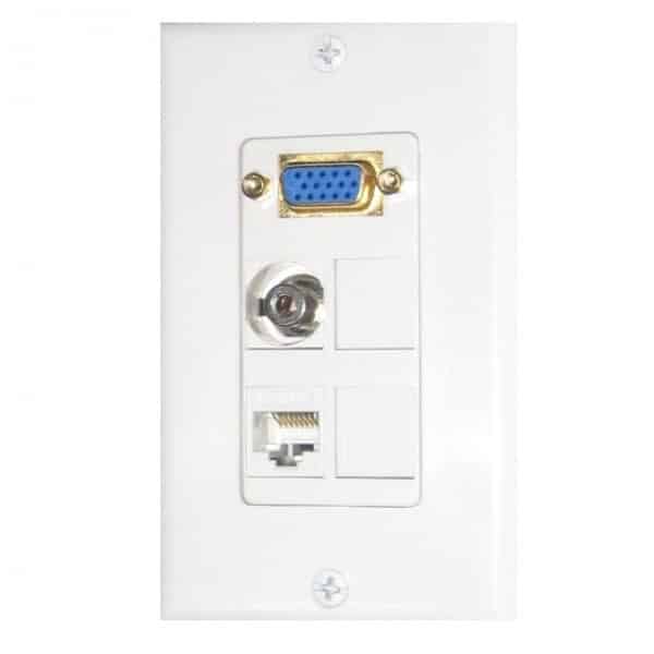 Wall plate Redleaf RLWP26 con VGA (fijo), 1 audio de 3.5 mm y 1 puerto de red