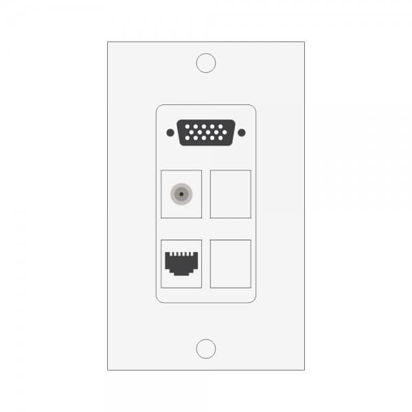 Wall plate Redleaf RLWP26 con VGA (fijo), 1 audio de 3.5 mm y 1 puerto de red
