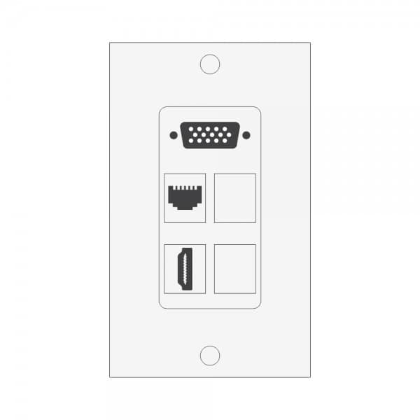 Wall plate Redleaf RLWP27 con VGA (fijo), 1 HDMI y 1 puerto de red