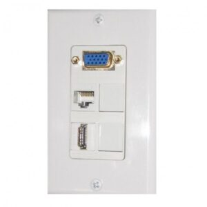 Wall plate Redleaf RLWP27 con VGA (fijo), 1 HDMI y 1 puerto de red
