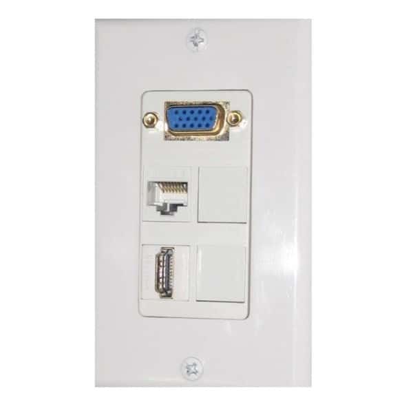 Wall plate Redleaf RLWP27 con VGA (fijo), 1 HDMI y 1 puerto de red