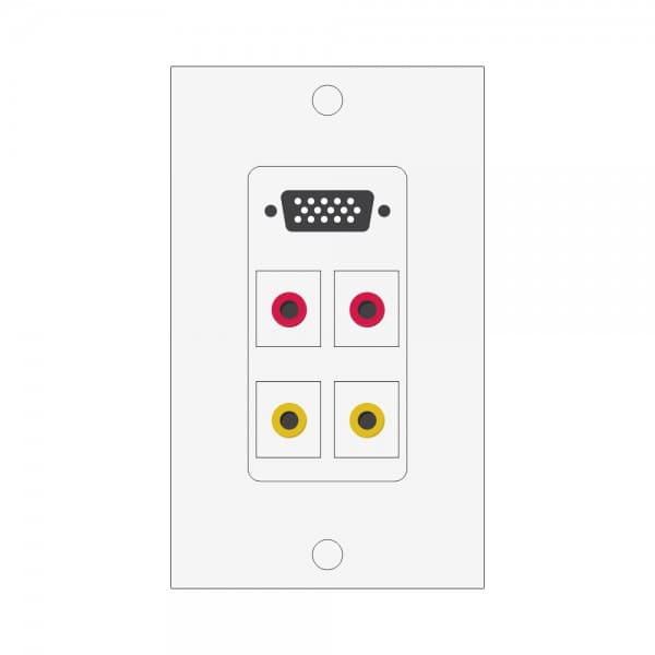Wall plate Redleaf RLWP28 con VGA (fijo), 2 RCA de video y 2 RCA de audio