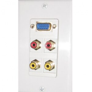 Wall plate Redleaf RLWP28 con VGA (fijo), 2 RCA de video y 2 RCA de audio