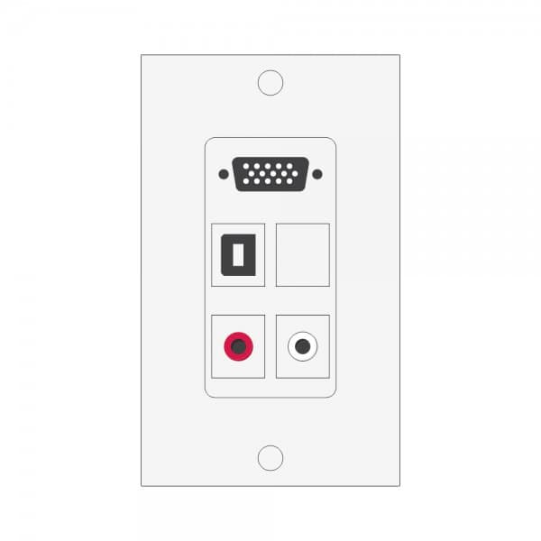 Wall plate Redleaf RLWP29 con VGA, USB-A, RCA blanco y rojo