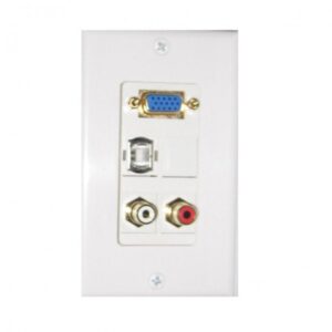 Wall plate Redleaf RLWP29 con VGA, USB-A, RCA blanco y rojo