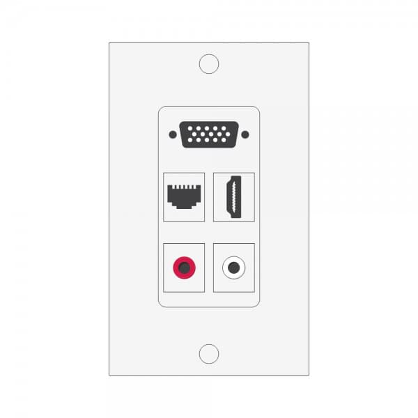 Wall plate Redleaf RLWP30 con VGA, USB-A, RCA de audio y red