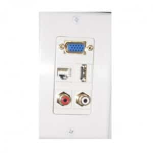 Wall plate Redleaf RLWP30 con VGA, USB-A, RCA de audio y red