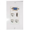 Wall plate Redleaf RLWP32 con VGA, 1 HDMI y 3 conectores de red