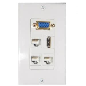 Wall plate Redleaf RLWP32 con VGA, 1 HDMI y 3 conectores de red