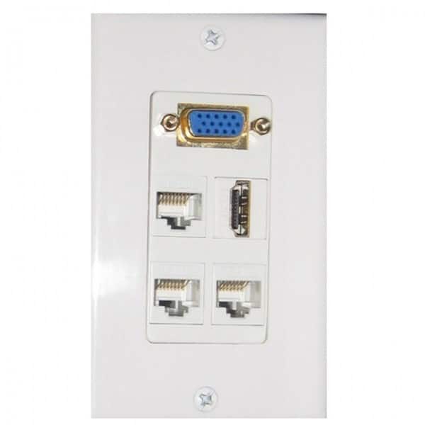 Wall plate Redleaf RLWP32 con VGA, 1 HDMI y 3 conectores de red