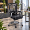 Silla Operativa Dynamic Asiento en Piel Negro y Respaldo en Mesh Negro - Thumbnail Image 1