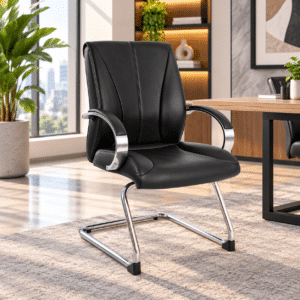Silla para Visitas en Simil Piel Negro