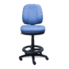 Silla cajero RS-460 tapizada en tela verde con aro de nylon descansapiés