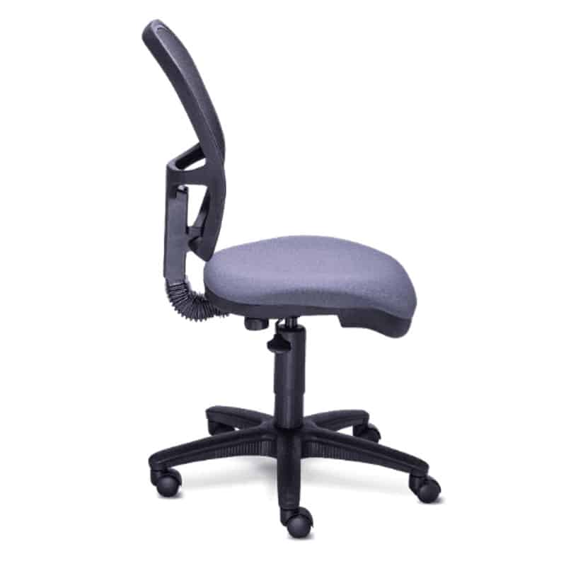 Silla operativa RS-490 gris con asiento en tela y respaldo en mesh