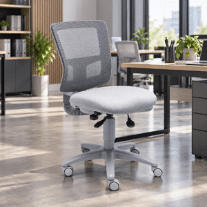 Silla Operativa Quadra Asiento y Respaldo en Mesh Gris s/b, Estructura Gris